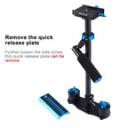 PULUZ 38.5-61cm Carbon Fibre Handheld Stabilizer for DSLR & DV Digital Video & Cameras, Load Range: 0.5-3kg, P60T Black, P60T Blue, P60T Red, RU Stock P60T Black