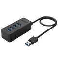 ORICO W5P-U3-30 4-Port USB 3.0 Desktop HUB with 30cm Micro USB Cable Power Supply, W5P-U3-30 Black, W5P-U3-30 White