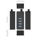 ORICO W5P-U3-30 4-Port USB 3.0 Desktop HUB with 30cm Micro USB Cable Power Supply, W5P-U3-30 Black, W5P-U3-30 White