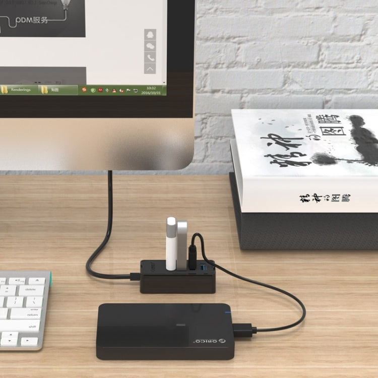 ORICO W5P-U3-30 4-Port USB 3.0 Desktop HUB with 30cm Micro USB Cable Power Supply, W5P-U3-30 Black, W5P-U3-30 White