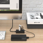 ORICO W5P-U3-30 4-Port USB 3.0 Desktop HUB with 30cm Micro USB Cable Power Supply, W5P-U3-30 Black, W5P-U3-30 White