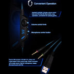 KOTION EACH G2000 Over-ear Game Gaming Headphone Headset Earphone Headband with Mic Stereo Bass LED Light for PC Gamer,Cable Length: About 2.2m(White + Red), G2000