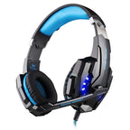 KOTION EACH G9000 3.5mm Game Gaming Headphone Headset Earphone Headband with Microphone LED Light for Laptop / Tablet / Mobile Phones,Cable Length: About 2.2m, G9000