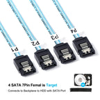 Mini SAS (SFF-8087) to 4 x SATA 7-Pin Female Forward Breakout 6Gbps Data Cable, Length: 50cm, SFF-8087 (Length: 50cm)