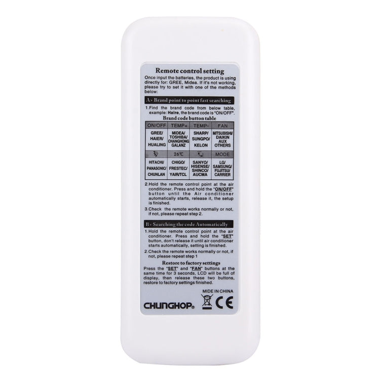 CHUNGHOP K-630E Universal LCD Air-Conditioner Remote Controller, K-630E