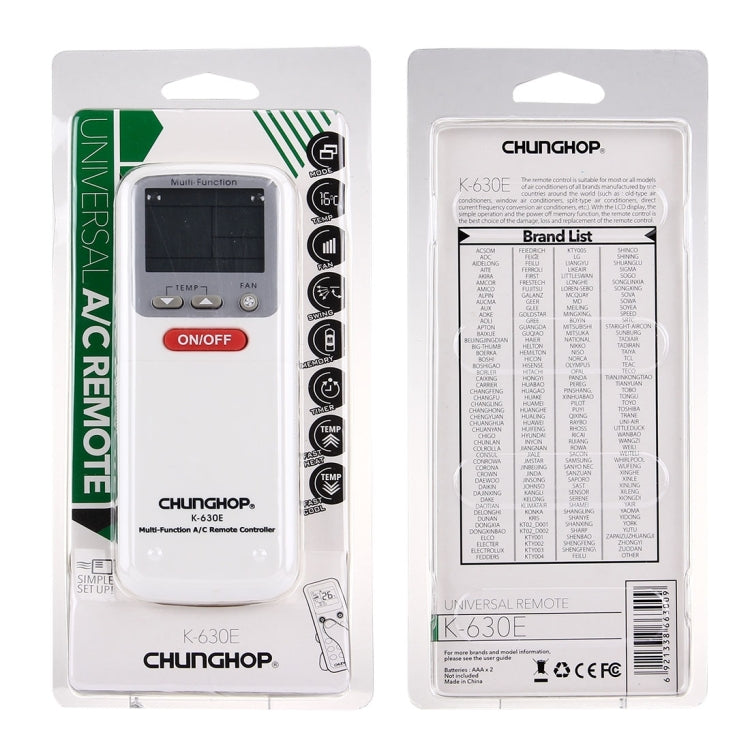 CHUNGHOP K-630E Universal LCD Air-Conditioner Remote Controller, K-630E