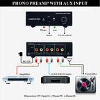 B855 LINEPAUDIO Phone Prephonograph Signal Amplifier with Auxiliary Input and Volume Control
