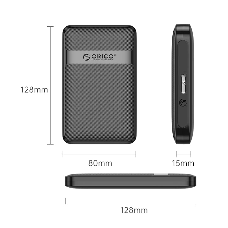 ORICO 2577U3-V1 Grid Texture Design 2.5 inch USB3.0 Micro-B Hard Drive Enclosure Box, 2577U3-V1