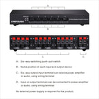 LINEPAUDIO B898 Six-way Stereo Loudspeaker / Amplifier Comparator Bidirectional Selective Switch Switcher