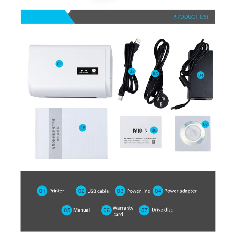 ZJ-9200 Portable USB Port Thermal Ticket Printer with Holder, USB