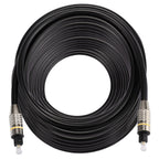 25m OD6.0mm Nickel Plated Metal Head Toslink Male to Male Digital Optical Audio Cable, Length: 25m