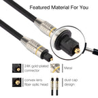 30m OD6.0mm Nickel Plated Metal Head Toslink Male to Male Digital Optical Audio Cable, Length: 30m