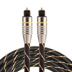 1.5m OD6.0mm Gold Plated Metal Head Woven Net Line Toslink Male to Male Digital Optical Audio Cable, Length: 1.5m
