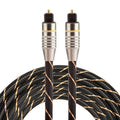 2m OD6.0mm Gold Plated Metal Head Woven Net Line Toslink Male to Male Digital Optical Audio Cable, Length: 2m