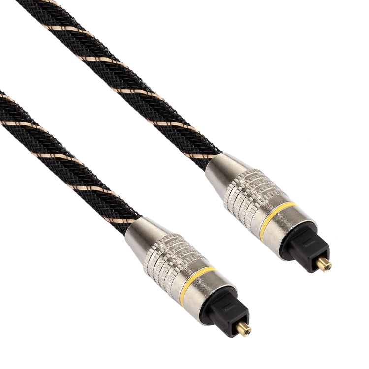 2m OD6.0mm Gold Plated Metal Head Woven Net Line Toslink Male to Male Digital Optical Audio Cable, Length: 2m