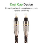2m OD6.0mm Gold Plated Metal Head Woven Net Line Toslink Male to Male Digital Optical Audio Cable, Length: 2m
