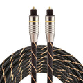 3m OD6.0mm Gold Plated Metal Head Woven Net Line Toslink Male to Male Digital Optical Audio Cable, Length: 3m