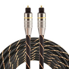 3m OD6.0mm Gold Plated Metal Head Woven Net Line Toslink Male to Male Digital Optical Audio Cable, Length: 3m
