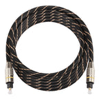 3m OD6.0mm Gold Plated Metal Head Woven Net Line Toslink Male to Male Digital Optical Audio Cable, Length: 3m