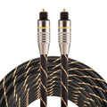 5m OD6.0mm Gold Plated Metal Head Woven Net Line Toslink Male to Male Digital Optical Audio Cable, Length: 5m