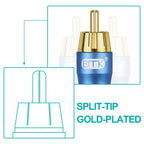 EMK 8mm RCA Male to 6mm RCA Male Gold-plated Plug Grid Nylon Braided Audio Coaxial Cable for Speaker Amplifier Mixer, Length: 2m
