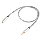 EMK 3.5mm Male to Female Gold-plated Plug Cotton Braided Audio Cable for Speaker / Notebooks / Headphone, Length: 0.5m
