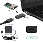 USB-C / Type-C Female to 3.0 x 1.1mm Male Plug Elbow Adapter Connector, 3.0 x 1.1mm Elbow