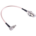 15cm F Female to TS9 + CRC9 RG316 Cable, TS9 90° Elbow to F Female