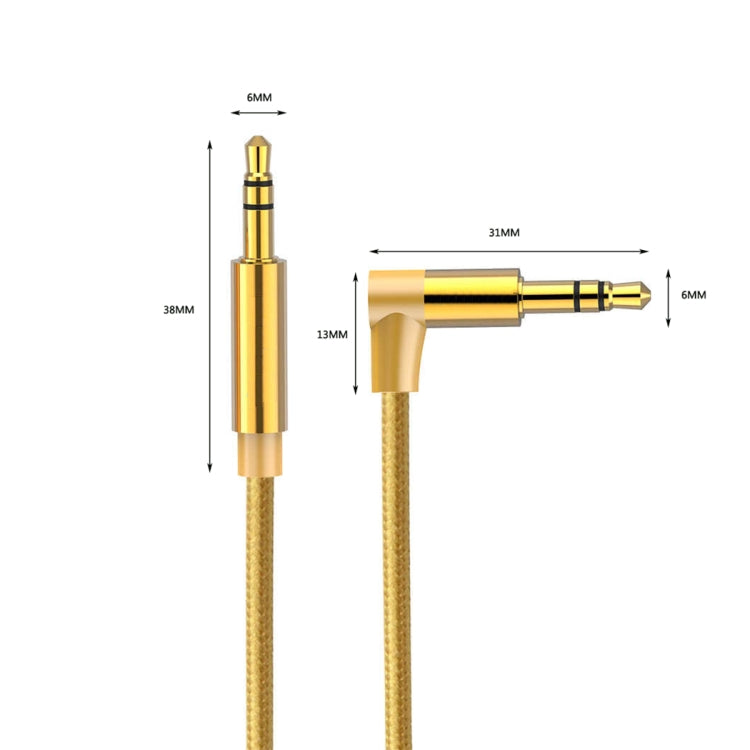 AV01 3.5mm Male to Male Elbow Audio Cable, Length: 3m, 3m