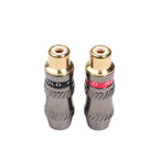 REXLIS TR026-1 2 PCS RCA Female Plug Audio Jack Gold Plated Adapter for DIY Audio Cable & Video cable, RCA Female