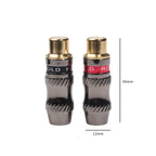 REXLIS TR026-1 2 PCS RCA Female Plug Audio Jack Gold Plated Adapter for DIY Audio Cable & Video cable, RCA Female