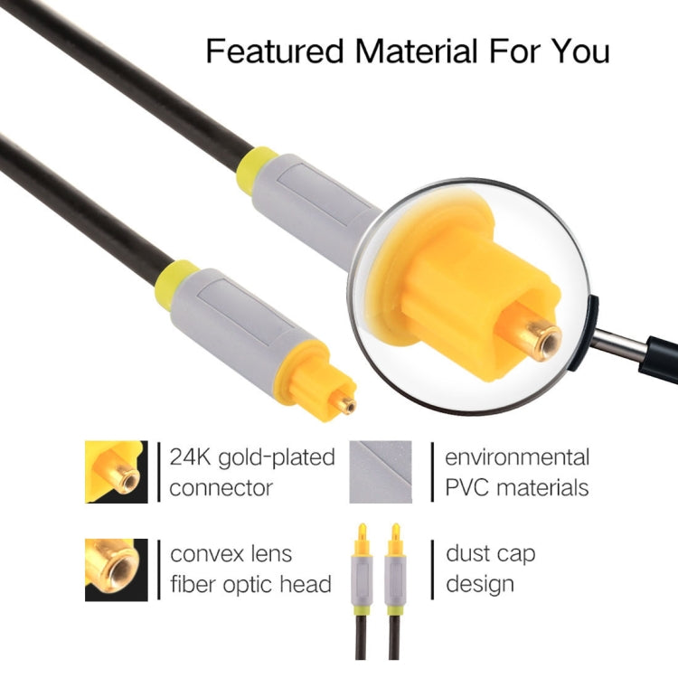 2m OD5.0mm Toslink Male to Male Digital Optical Audio Cable, Length: 2m