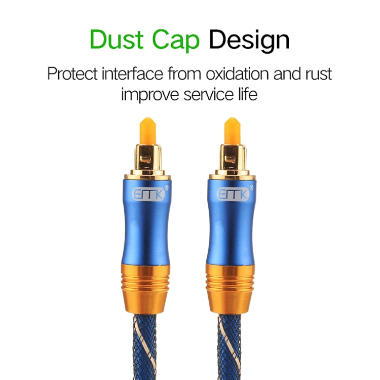EMK LSYJ-A010 1m OD6.0mm Gold Plated Metal Head Toslink Male to Male Digital Optical Audio Cable, Length: 1m