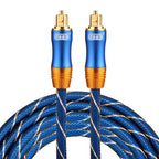 EMK LSYJ-A 3m OD6.0mm Gold Plated Metal Head Toslink Male to Male Digital Optical Audio Cable, Length: 3m