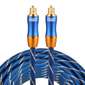 EMK LSYJ-A 5m OD6.0mm Gold Plated Metal Head Toslink Male to Male Digital Optical Audio Cable, Length: 5m