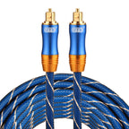 EMK LSYJ-A 5m OD6.0mm Gold Plated Metal Head Toslink Male to Male Digital Optical Audio Cable, Length: 5m