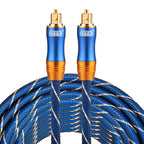 EMK LSYJ-A 8m OD6.0mm Gold Plated Metal Head Toslink Male to Male Digital Optical Audio Cable, Length: 8m