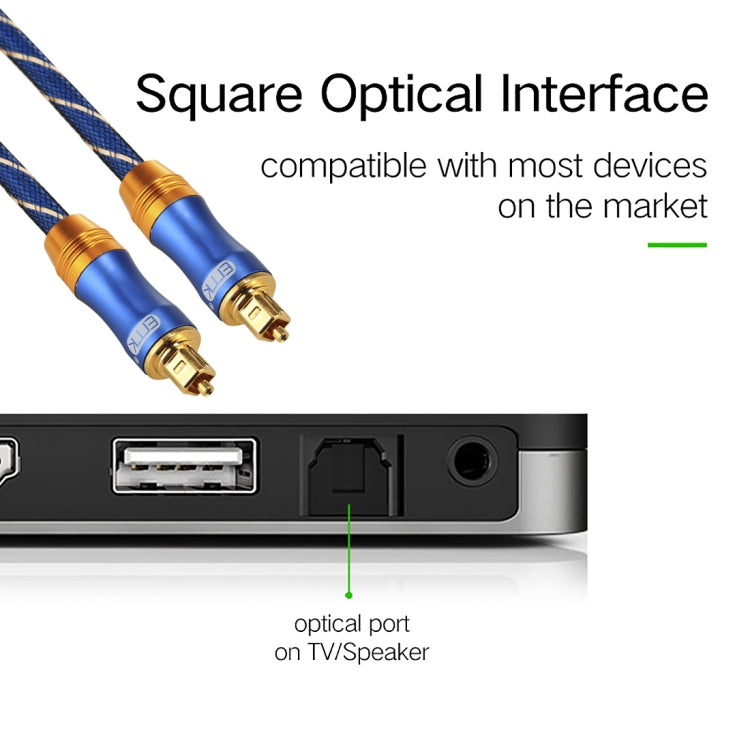 EMK LSYJ-A 8m OD6.0mm Gold Plated Metal Head Toslink Male to Male Digital Optical Audio Cable, Length: 8m
