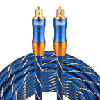 EMK LSYJ-A 10m OD6.0mm Gold Plated Metal Head Toslink Male to Male Digital Optical Audio Cable, Length: 10m