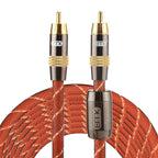 EMK TZ/A 5m OD8.0mm Gold Plated Metal Head RCA to RCA Plug Digital Coaxial Interconnect Cable Audio / Video RCA Cable, Length: 5m
