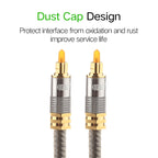 EMK YL-A 1.5m OD8.0mm Gold Plated Metal Head Toslink Male to Male Digital Optical Audio Cable, Length: 1.5m