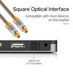 EMK YL-A 8m OD8.0mm Gold Plated Metal Head Toslink Male to Male Digital Optical Audio Cable, Length: 8m