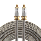 EMK YL-A 15m OD8.0mm Gold Plated Metal Head Toslink Male to Male Digital Optical Audio Cable, Length: 15m