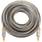 EMK YL-A 15m OD8.0mm Gold Plated Metal Head Toslink Male to Male Digital Optical Audio Cable, Length: 15m