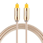 EMK 1m OD4.0mm Gold Plated Metal Head Woven Line Toslink Male to Male Digital Optical Audio Cable, Length: 1m