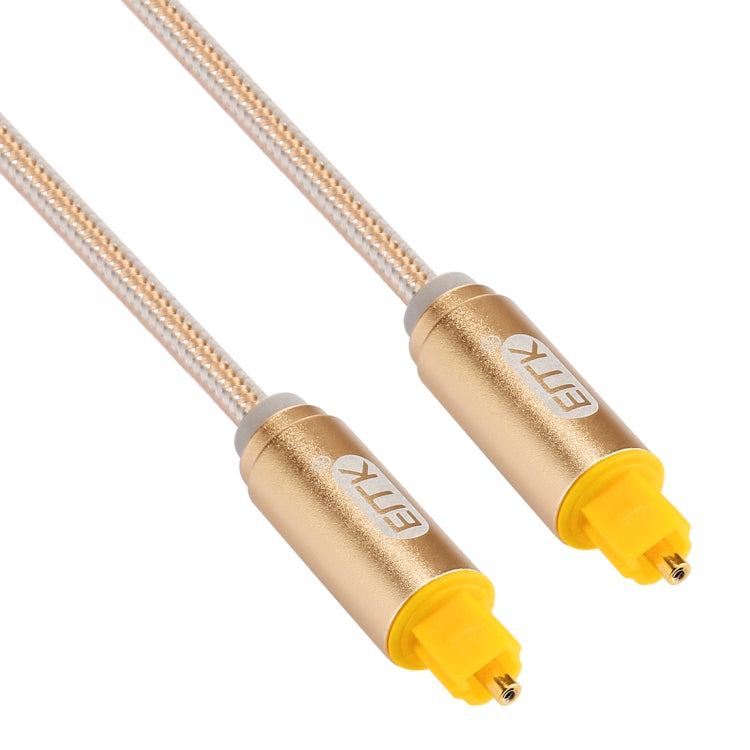EMK 1m OD4.0mm Gold Plated Metal Head Woven Line Toslink Male to Male Digital Optical Audio Cable, Length: 1m