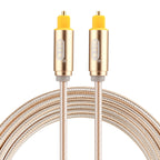 EMK 1.5m OD4.0mm Gold Plated Metal Head Woven Line Toslink Male to Male Digital Optical Audio Cable, Length: 1.5m