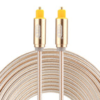 EMK 5m OD4.0mm Gold Plated Metal Head Woven Line Toslink Male to Male Digital Optical Audio Cable, Length: 5m