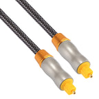 1m OD6.0mm Gold Plated Metal Head Woven Line Toslink Male to Male Digital Optical Audio Cable, Length: 1m