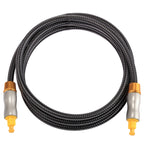 1.5m OD6.0mm Gold Plated Metal Head Woven Line Toslink Male to Male Digital Optical Audio Cable, Length: 1.5m